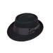 Wool Felt Porkpie Fedora Hat, Black - Jeanne Simmons Hats Fedora Hat Jeanne Simmons js7401bk Black  
