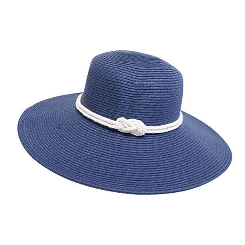 Nautical Style Double Rope and Knot Blue Sun Hat - Boardwalk Style