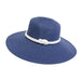 Nautical Style Double Rope and Knot Blue Sun Hat - Boardwalk Style Floppy Hat Boardwalk Style Hats da744NV Blue Medium (57 cm) 