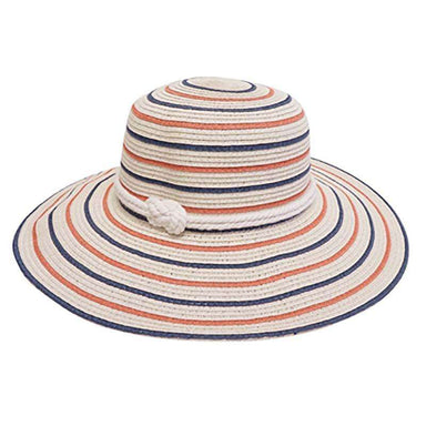 Nautical Red White Blue Striped Sun Hat - Boardwalk Style 