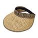Wide Brim Mixed Braid Roll-Up Sun Visor Hat - Milani Hats Visor Cap Milani Hats JM1024NT Natural  