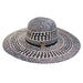 Crisscross Pattern Handwoven Sun Hat Wide Brim Sun Hat Boardwalk Style Hats WSda771BK Black and Ivory  