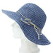 Denim Ribbon Sun Hat with Straw String Bow Wide Brim Hat Boardwalk Style Hats    