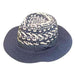 Chunky Handwoven Straw Panama Hat Safari Hat Boardwalk Style Hats WSda8046BL Blue  