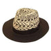 Chunky Handwoven Straw Panama Hat Safari Hat Boardwalk Style Hats WSda8046BK Black  