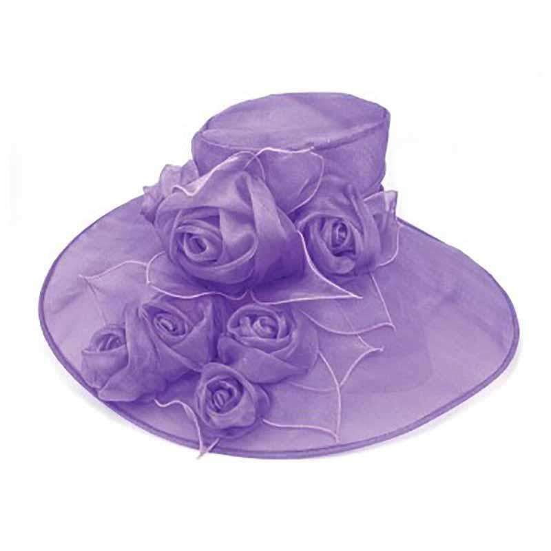 Crimson Rambler Organza Hat - Kentucky Derby Collection Dress Hat Something Special Hat BY5822OH Orchid  