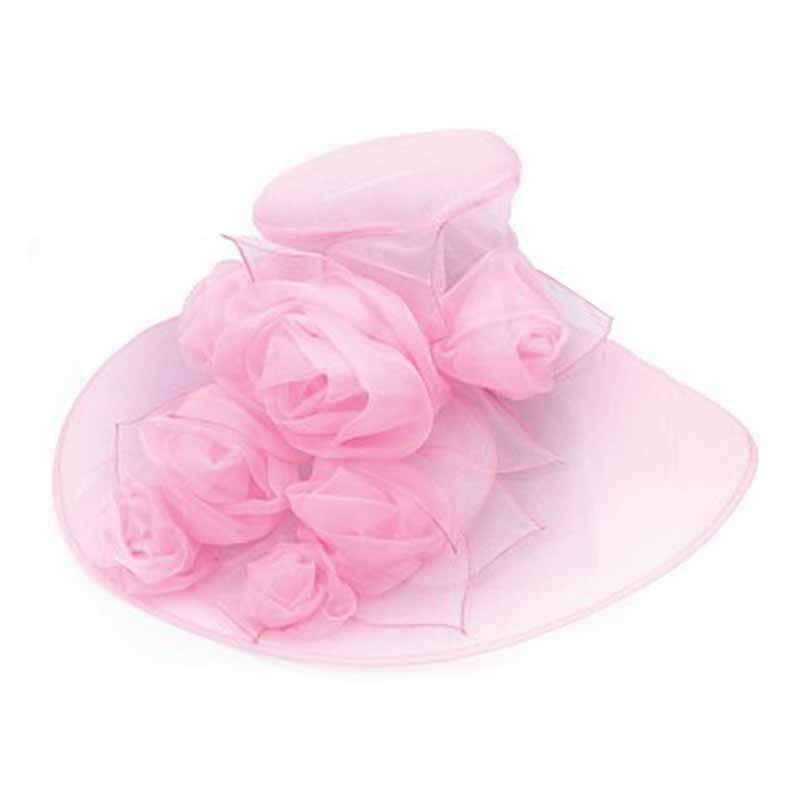 Crimson Rambler Organza Hat - Kentucky Derby Collection Dress Hat Something Special Hat BY5822PK Pink  