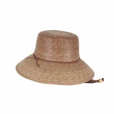 Ms. Abby Petite Palm Leaf Sun Hat with Chin Strap - Tula Hats Cloche Tula Hats TU1-9150 Burnt Palm Small (54 - 55 cm) 