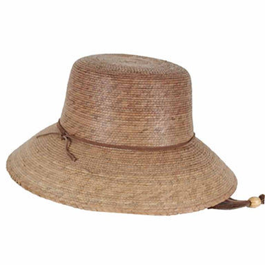 Abby Burnt Palm Leaf Sun Hat with Chin Strap - Tula Hats, Wide Brim Hat - SetarTrading Hats 