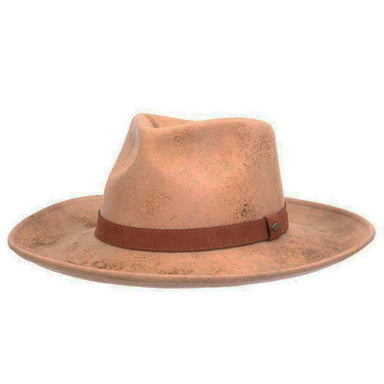 Arizona Distressed Wool Felt Safari Hat - Scala Hats Safari Hat Scala Hats LF276-TAN Tan  
