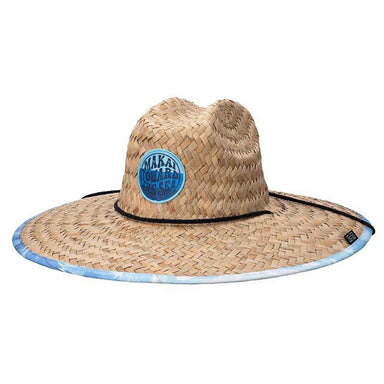 Artisan Lifeguard Hat with Wave Print Underbrim - Makai Hats Lifeguard Hat Makai Hat MA116OS-NAT Natural S/M (57 - 58 cm) 