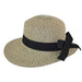 Asymmetrical Brim Summer Hat - Large and XL Size Women's Hats Wide Brim Hat Jeanne Simmons js8209BtL Black Tweed Large (59 cm) 