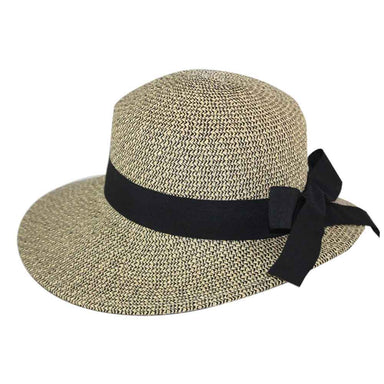 Asymmetrical Brim Summer Hat - Jeanne Simmons Hats Wide Brim Hat Jeanne Simmons js8209Bt Black tweed Medium (57 cm) 
