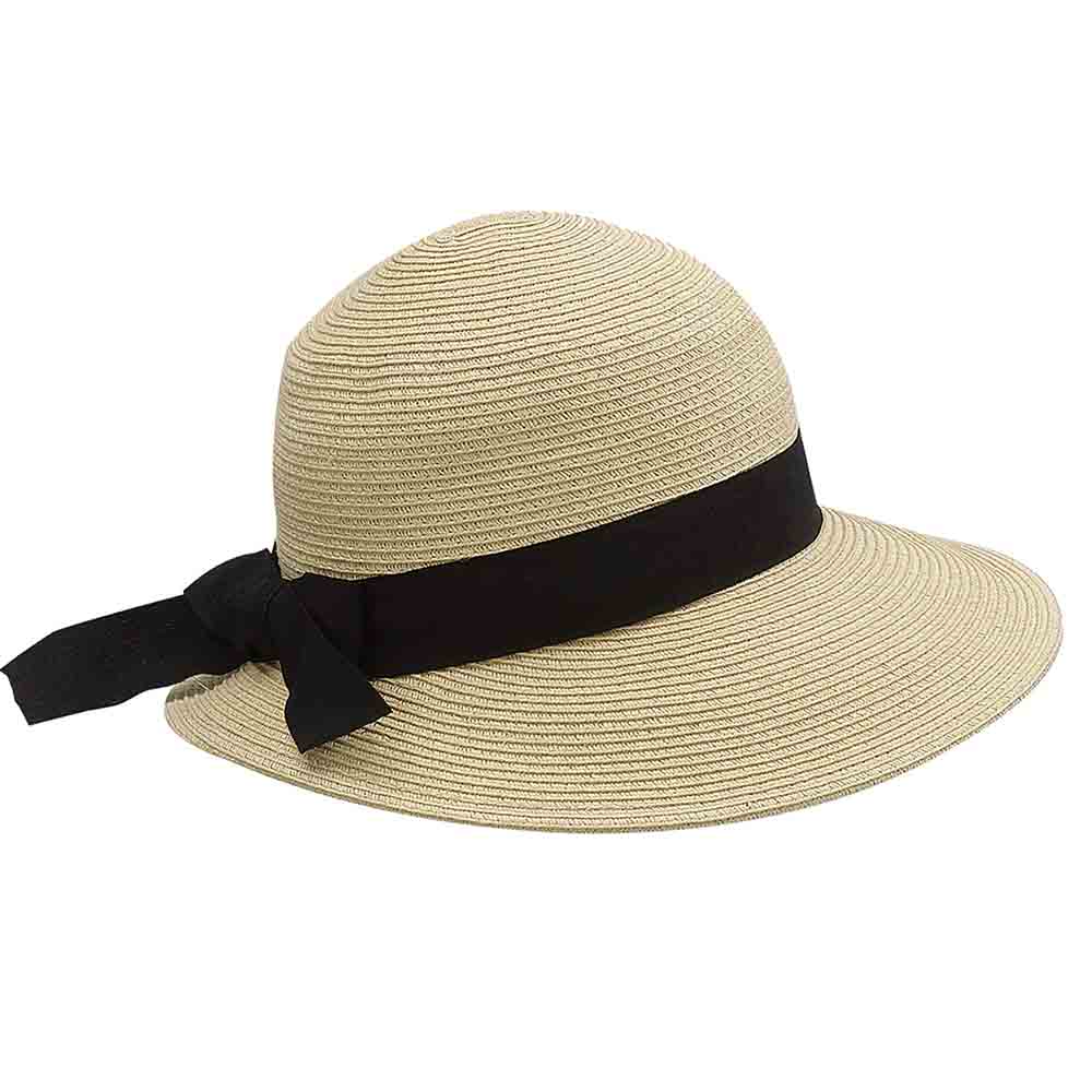 Asymmetrical Brim Summer Hat - Large and XL Size Women's Hats Tan / X-Large (61 cm)