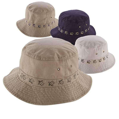 Cotton Bucket Hat with Turtle Design by DPC Global Bucket Hat Dorfman Hat Co.    