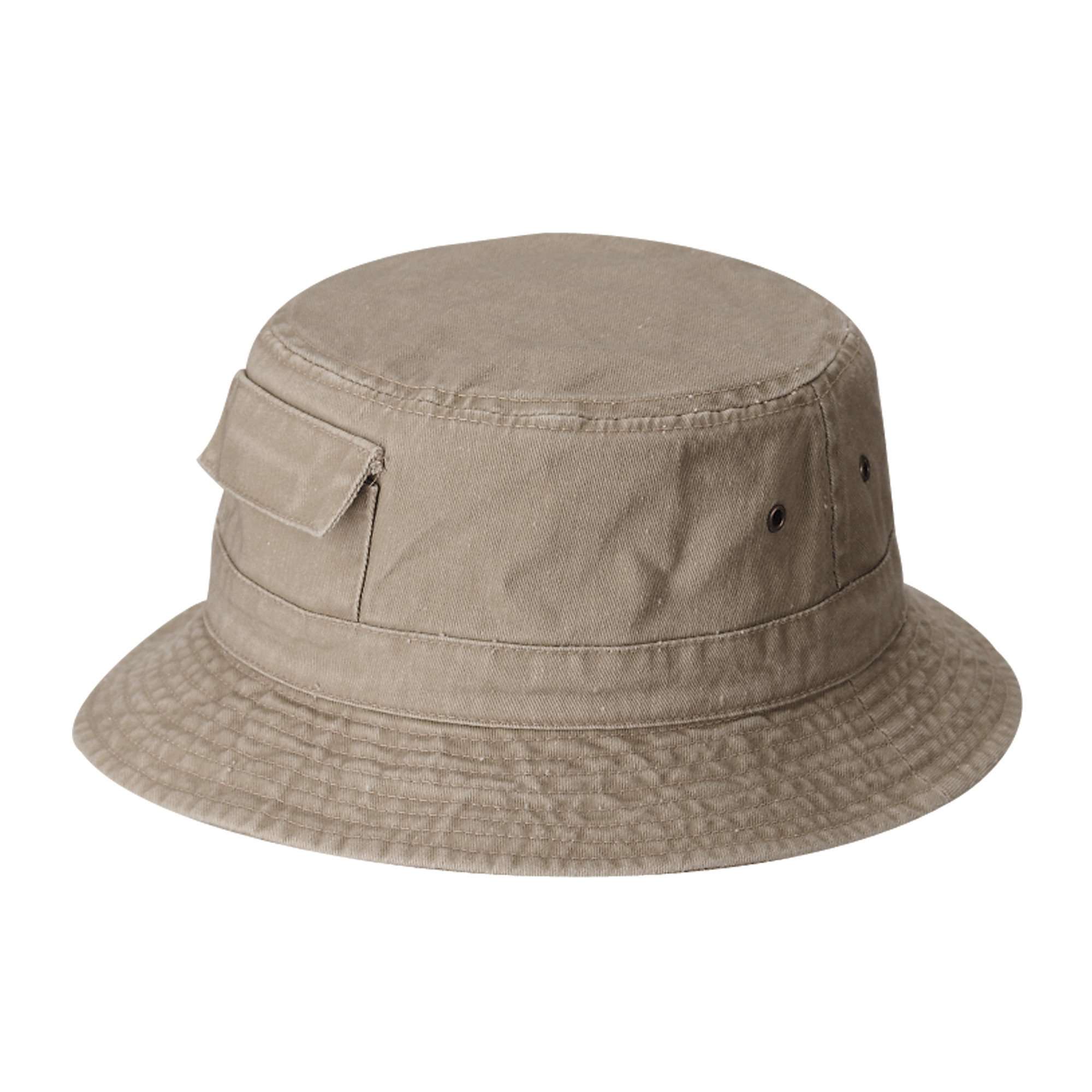 DPC Dyed Twill Bucket Hat with Pocket Bucket Hat Dorfman Hat Co. BH32SDS Sand S/M 