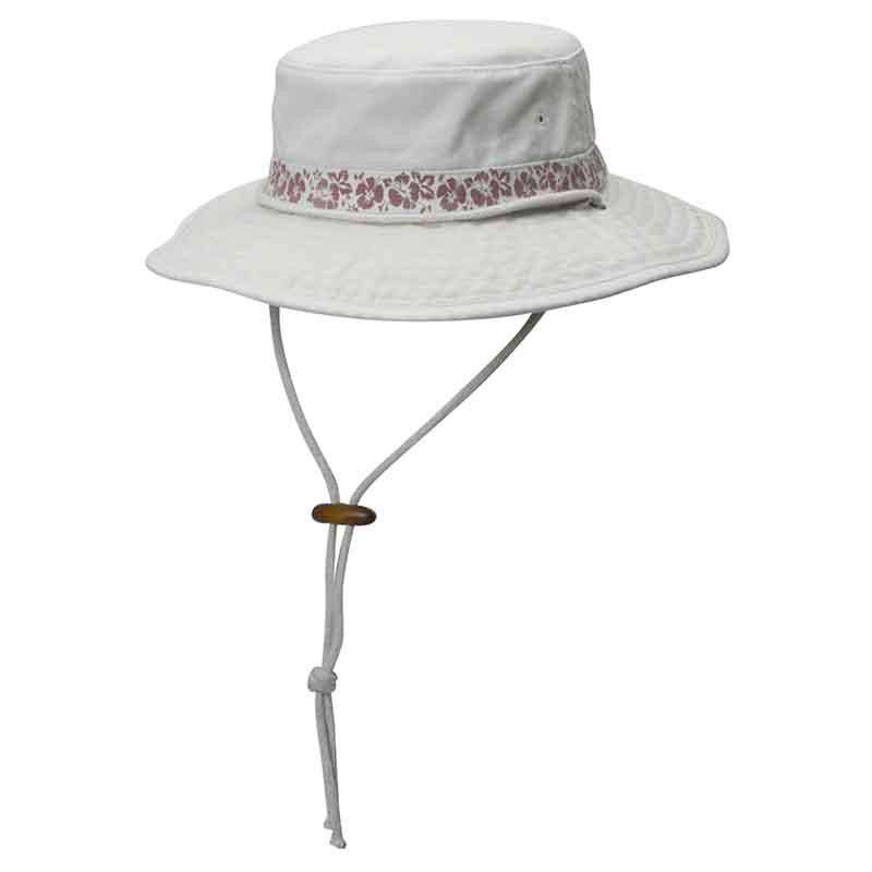 Garment Washed Twill Boonie Hat with Hibiscus Print by MCI Caps, Bucket Hat - SetarTrading Hats 