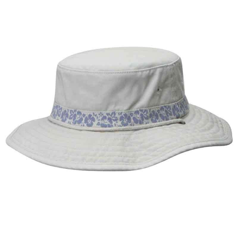 Garment Washed Twill Boonie Hat with Hibiscus Print by MCI Caps, Bucket Hat - SetarTrading Hats 