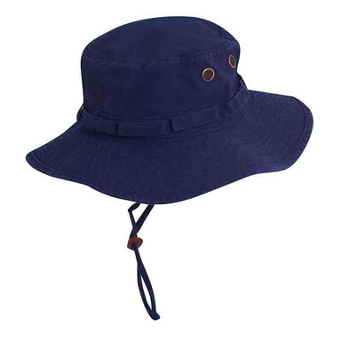 Garment Washed Twill Boonie Hat - DPC Outdoor Hats Bucket Hat Dorfman Hat Co. BH56-NAVY2 Navy Medium