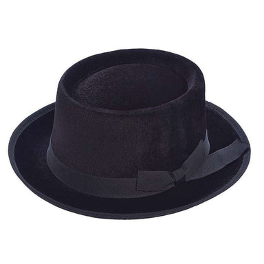 Brooklyn Hats - Ida Wool Felt Telescope Gambler Hat Brooklyn Hat bkn1478BK Black Large (59 cm) 