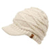 Ponytail Crochet Visor Beanie Beanie Epoch Hats bn3031iv Ivory  