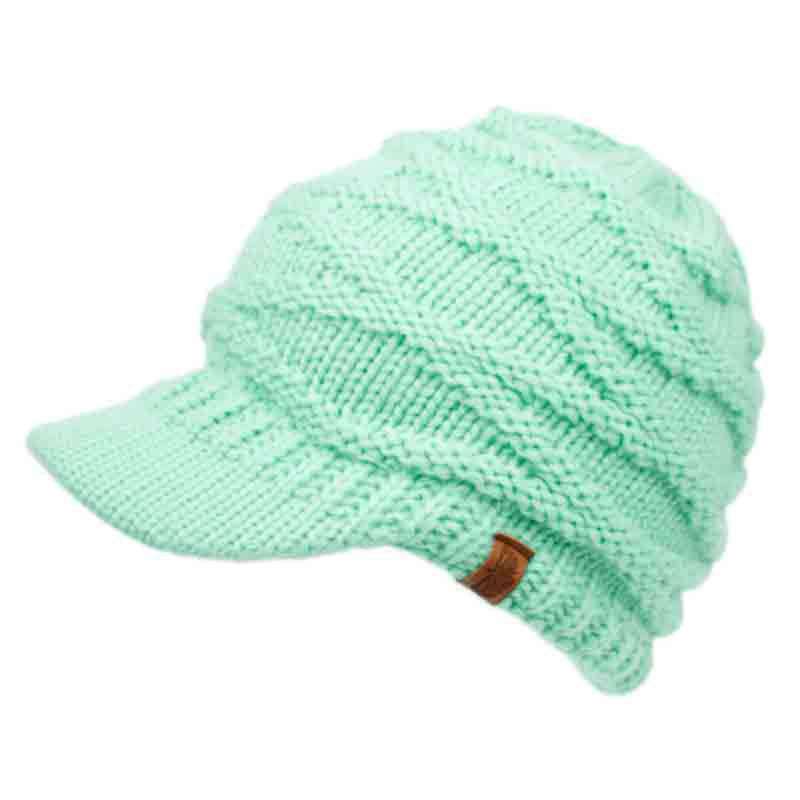 Ponytail Crochet Visor Beanie Beanie Epoch Hats bn3031mt Mint  