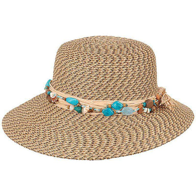Narrowing Brim Sun Hat with Shells Wide Brim Hat Great hats by Karen Keith