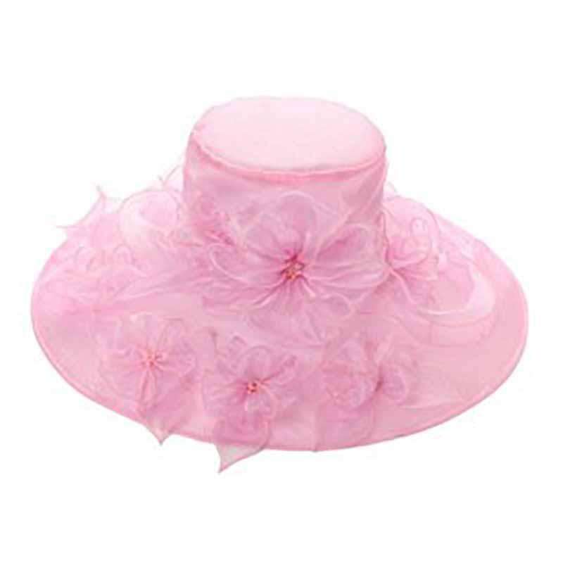 Organza Hat with Flower Bouquet Dress Hat Something Special Hat by5716LV Lavender  