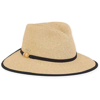 Backless Ponytail Opening Fedora - Sun 'N' Sand Hats Safari Hat Sun N Sand Hats HH2943A Natural Tweed M/L (58 cm) 