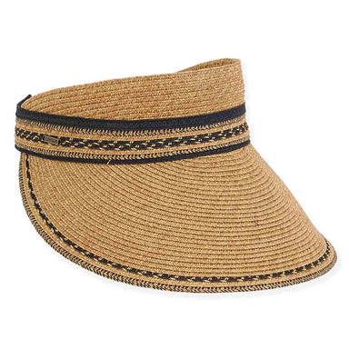 Bakua Large Straw Visor Hat Elastic Back - Sun 'N' Sand Hats, Visor Cap - SetarTrading Hats 