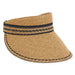 Bakua Large Straw Visor Hat Elastic Back - Sun 'N' Sand Hats Visor Cap Sun N Sand Hats HH2884B Tan OS 