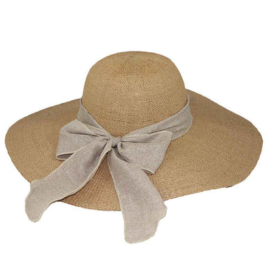 Bangkok Toyo Straw Beach Hat - Jeanne Simmons Hats Wide Brim Sun Hat Jeanne Simmons JS1365TAN Tan  