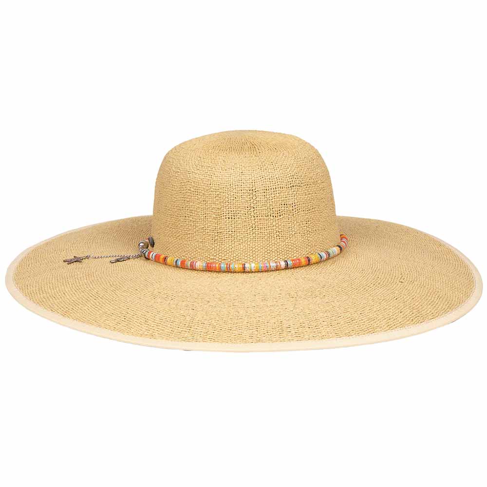 Bangkok Toyo Straw Beach Hat with Colorful Cord - Karen Keith Hats Wide Brim Sun Hat Great hats by Karen Keith TW35-Bnat Natural M (57 cm) 