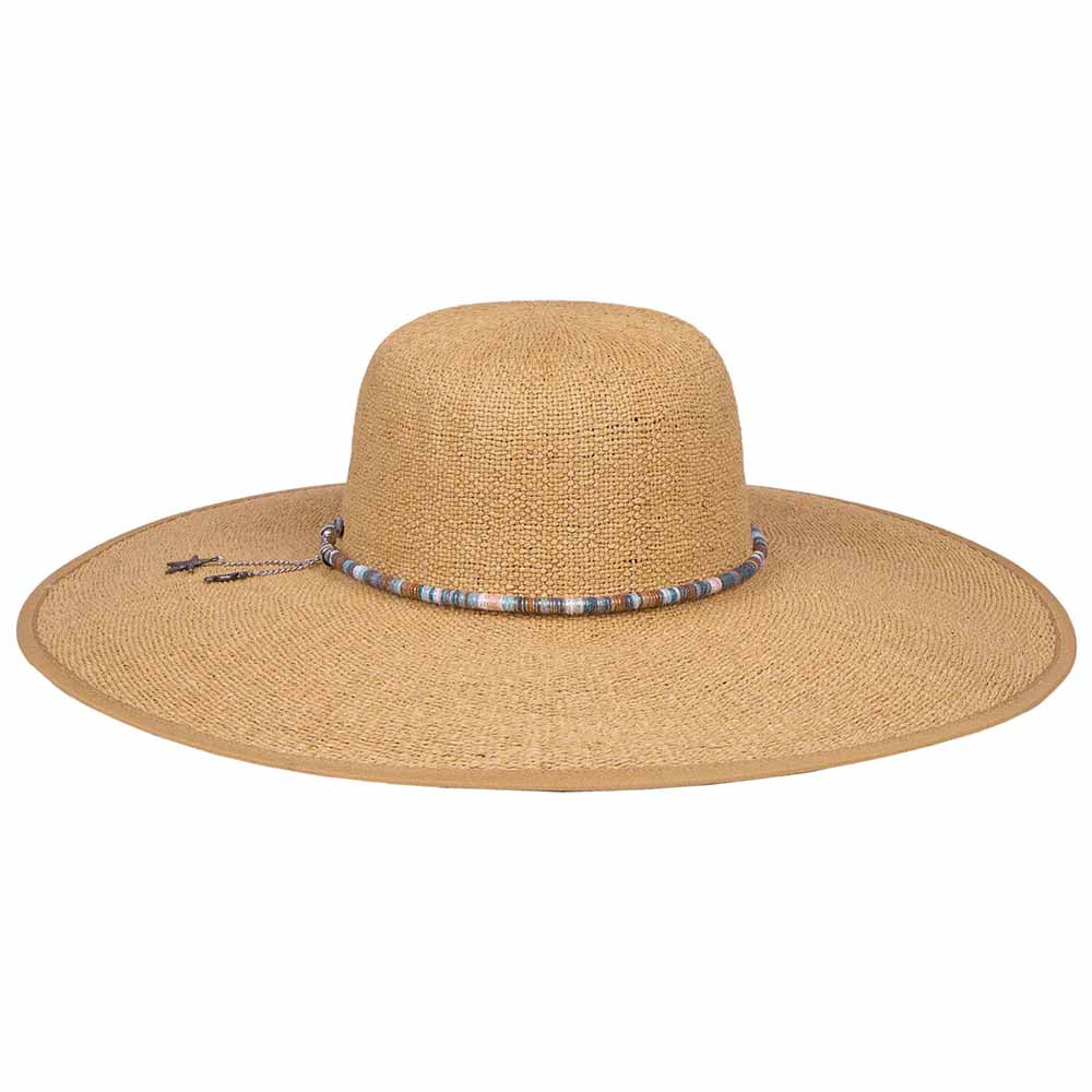 Bangkok Toyo Straw Beach Hat with Colorful Cord - Karen Keith Hats Wide Brim Sun Hat Great hats by Karen Keith TW35-Att Toast M (57 cm) 