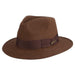Barranca Fur Felt Fedora Hat with Raw Edge, up to 2XL - Indiana Jones Hat Fedora Hat Indiana Jones Hats IJ554-BRN5 Brown 2X-Large 