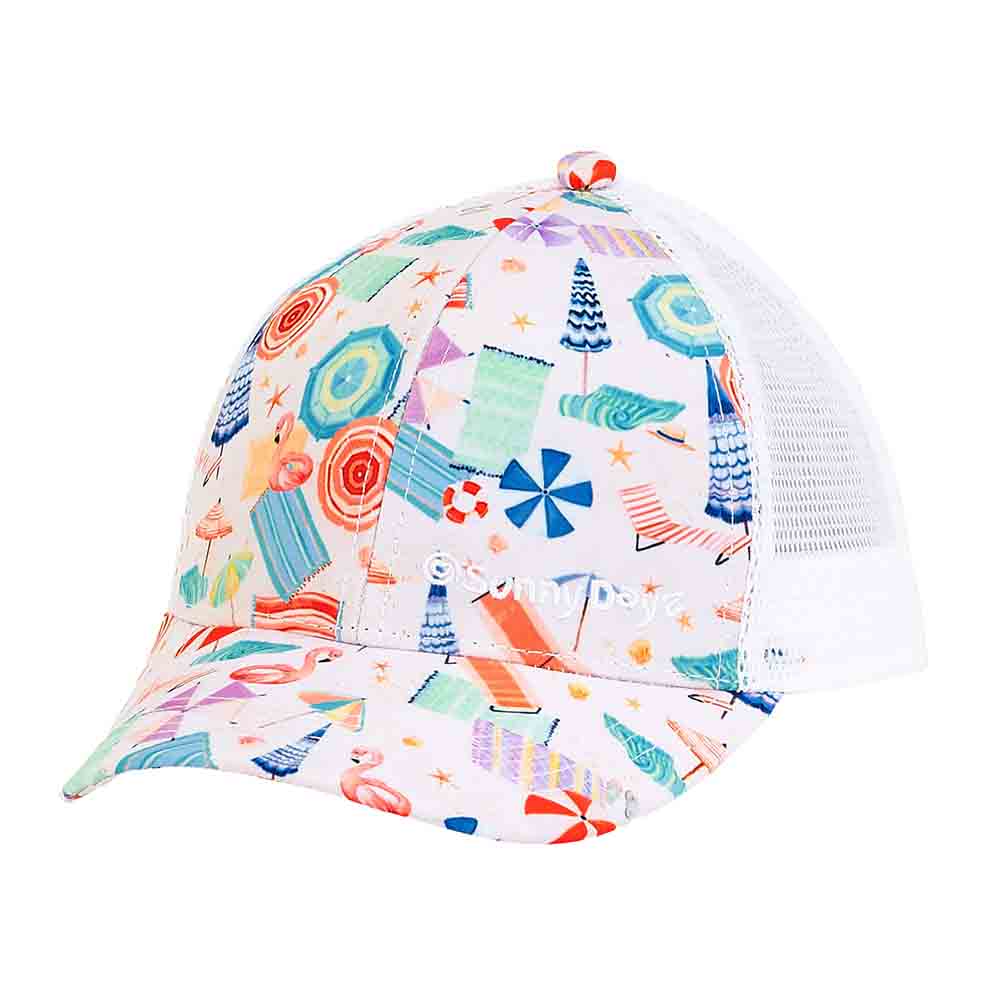 Beach Umbrellas Trucker's Cap for Small Heads - Sunny Dayz Hat Cap Sun N Sand Hats HK409 Tan Small (54 cm) 