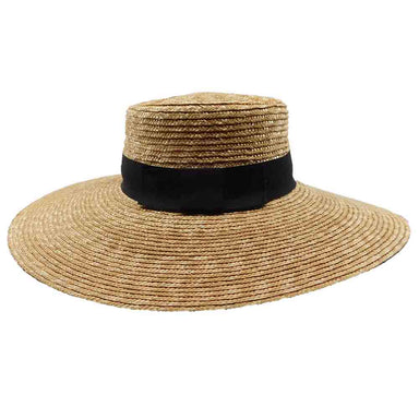 Big Brim Straw Boater Hat - Brooklyn Hat Co Bolero Hat Brooklyn Hat BKN1622 Natural  