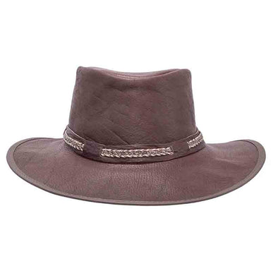 Head'n Home Bison Buffalo Leather Aussie Outback Hat up to XXL- Brown Safari Hat Head'N'Home Hats Bison Brown Small 