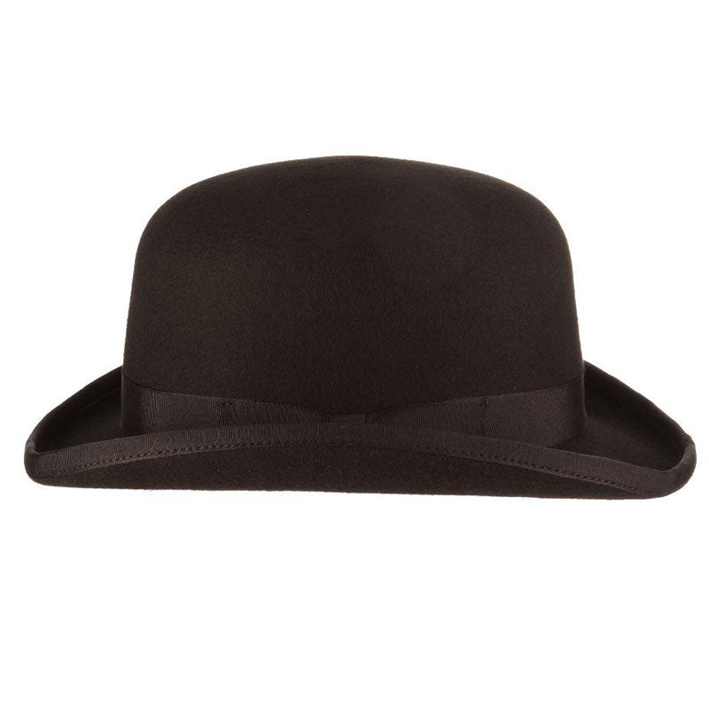 Black Structured Wool Felt Bowler Hat - Scala Men's Hats, Bowler Hat - SetarTrading Hats 
