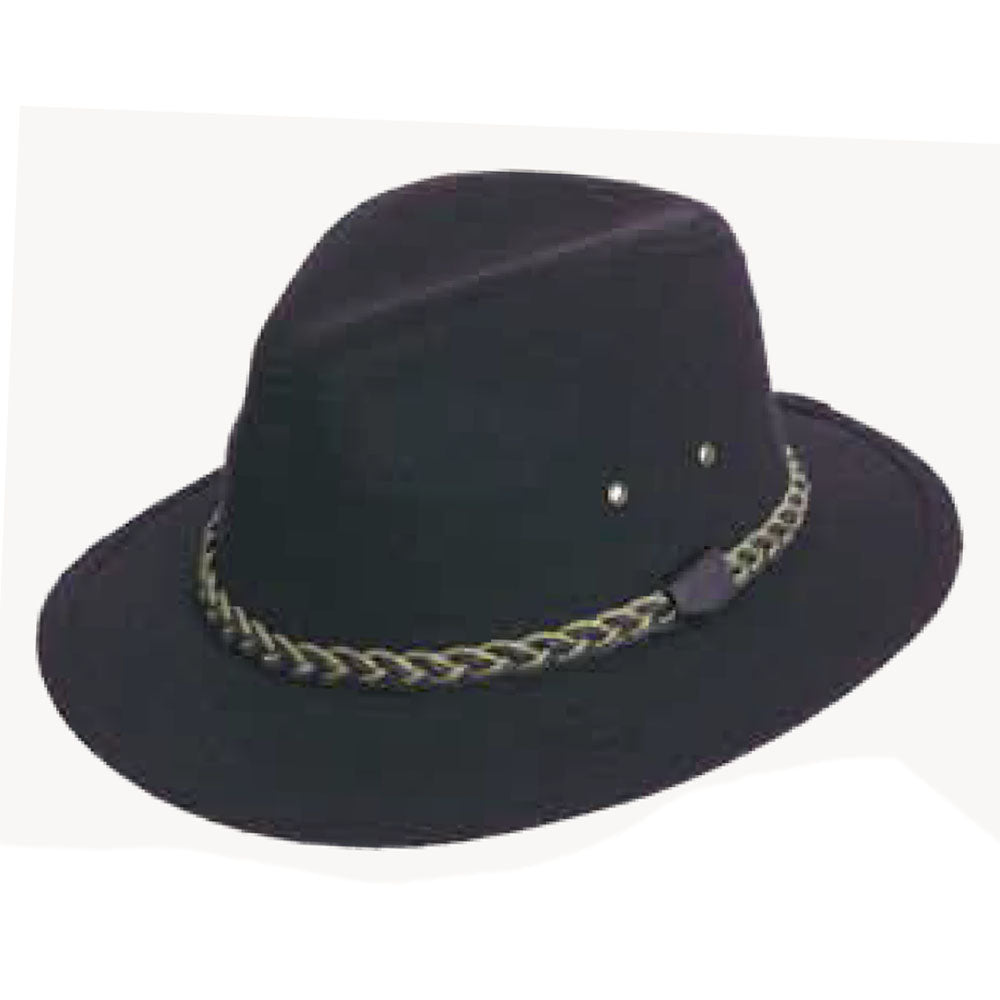Black Vegan Wool Felt Safari Hat - Dorfman Pacific Hats Safari Hat Dorfman Hat Co. MW253 Black X-Large 