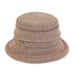 Boiled Wool Cloche with Piping Accent - Adora® Wool Hats Cloche Adora Hats AD1065D Tan Medium (57.5 cm) 