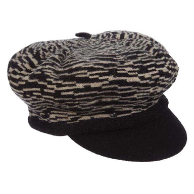 Boiled Wool Newsboy Cap by Scala Hats Cap Scala Hats LW667 Black Medium (57 cm) 