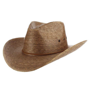Braided Palm Leaf Outback Hat - Dorfman Hats Cowboy Hat Dorfman Hat Co. MS444OS-TOAST Burnt Palm L/XL (59.5 cm) 