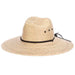 Braided Palm Leaf Wide Brim Gardening Hat - DPC Hats Lifeguard Hat Dorfman Hat Co.    