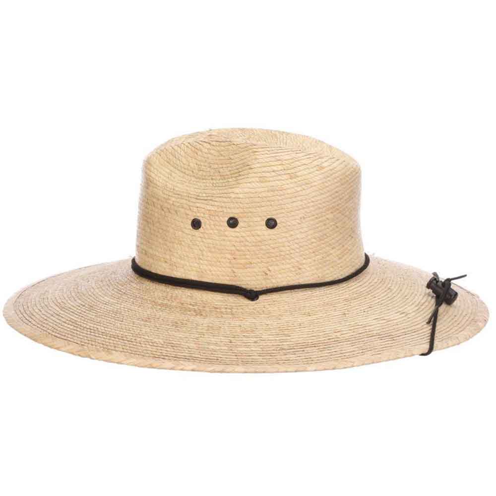 Braided Palm Leaf Wide Brim Gardening Hat - DPC Hats Lifeguard Hat Dorfman Hat Co. MS462OS Natural OS (59 cm) 