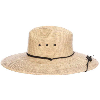 Braided Palm Leaf Wide Brim Gardening Hat - DPC Hats Lifeguard Hat Dorfman Hat Co. MS462OS Natural OS (59 cm)