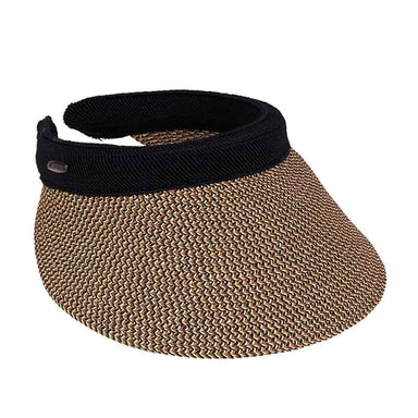 Braided Toyo Clip On Sun Visor - Karen Keith Visor Cap Great hats by Karen Keith TV89G Brown Tweed