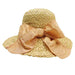 Raffia Wide Brim Sun Hat with Metallic Chiffon Bow - Santa Rosa Cappelli Wide Brim Sun Hat Cappelli Straworld csw328rg Rose Gold Medium (57 cm) 