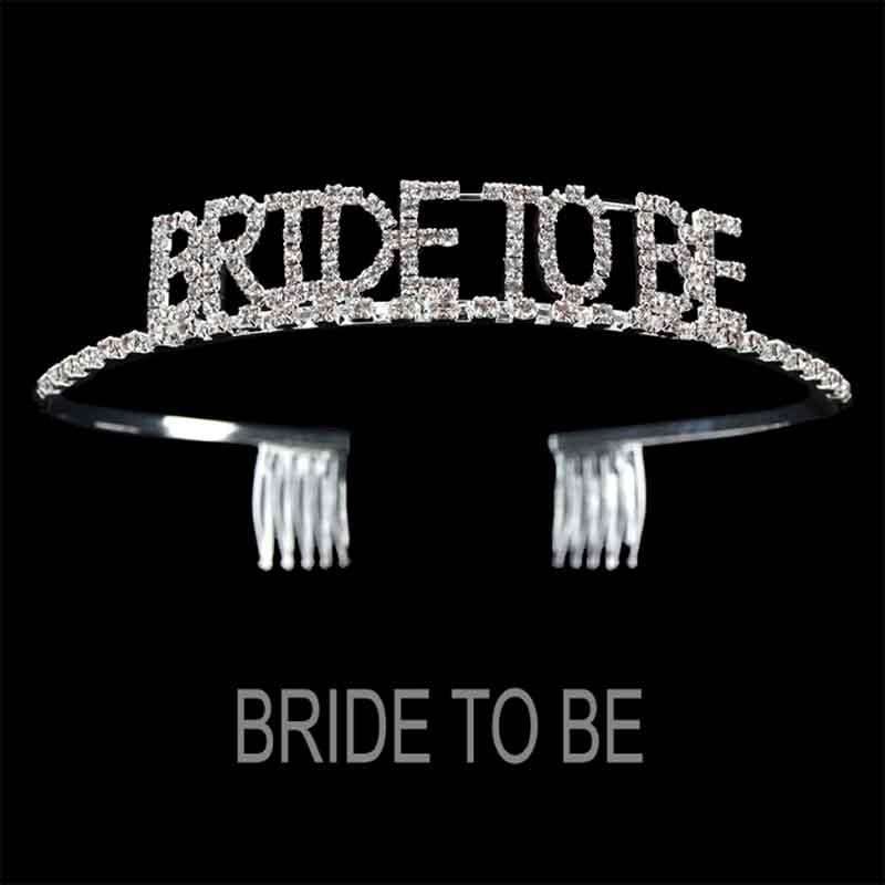 BRIDE TO BE Rhinestones Crown Headband Headband Something Special LA hhts2006s Silver  