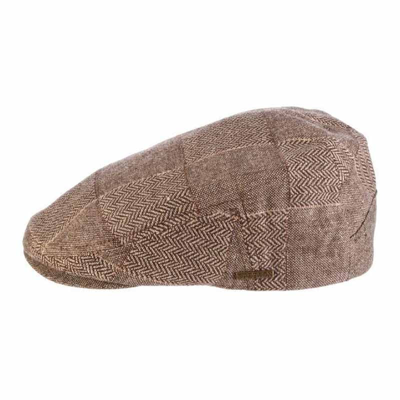 Brown Tweed Patch Flat Cap - Stetson Hat — SetarTrading Hats